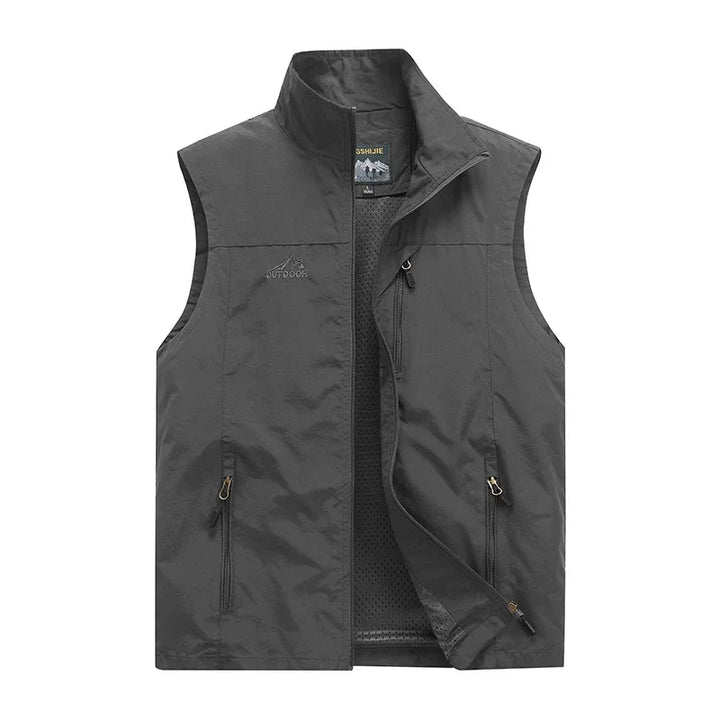 Herren Outdoor-Weste | Stehkragen und Durchgehender Reißverschluss | Vielseitiger Freizeitstil