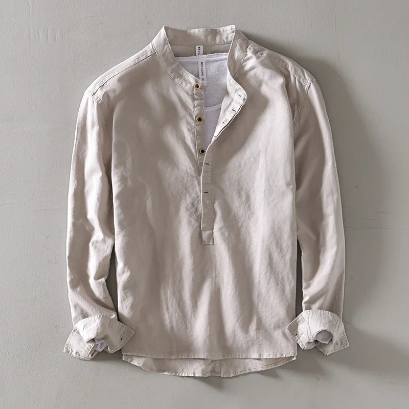 Nevio | Herren Henley Hemd mit langem Arm