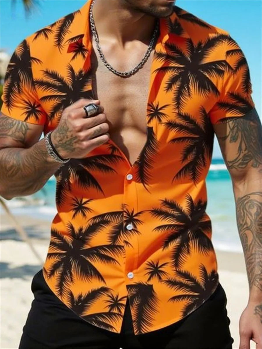 Robin | Hawaii Hemd mit Palmen Print