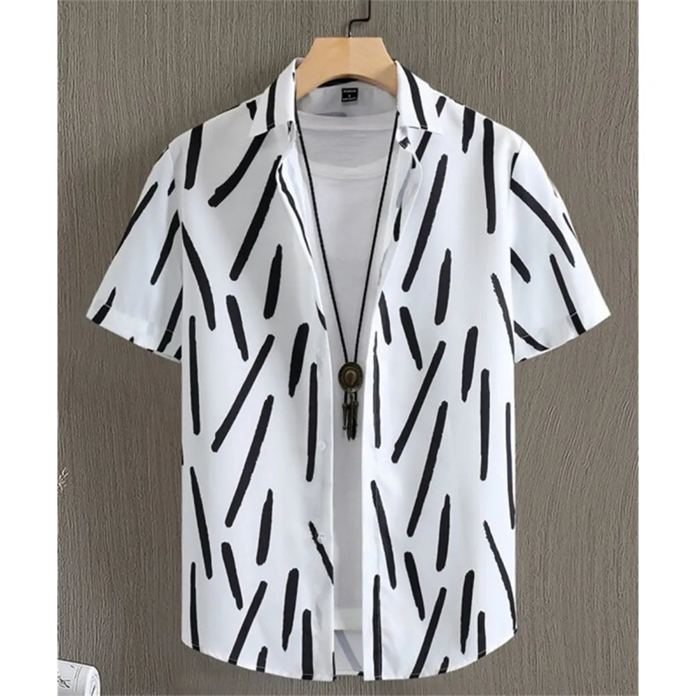 Julian | Hawaii Hemd mit Streifen Print