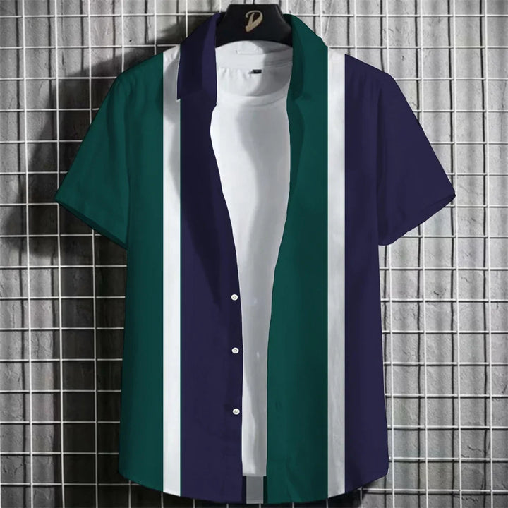 Matteo | Hawaii Hemd mit Streifen Print
