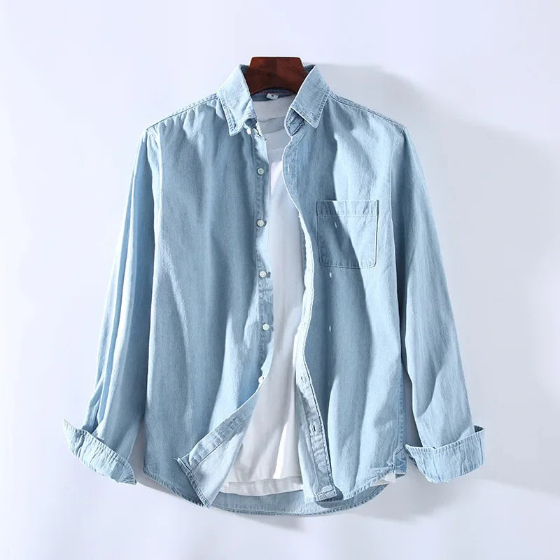 SwissFellas Herren Langarmhemd im klassischen Button-Up-Stil, reguläre Passform