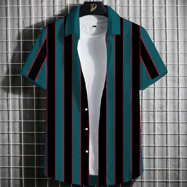 Matteo | Hawaii Hemd mit Streifen Print