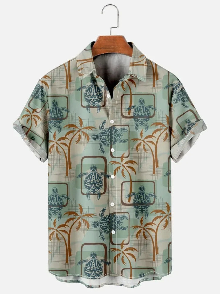 Enzo | Hawaii Hemd mit Leoparden Print