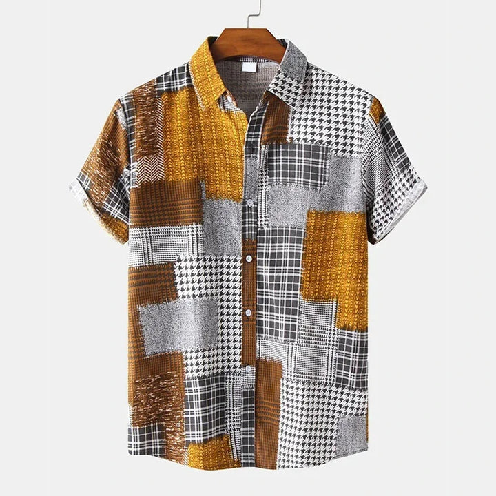 Konrad | Hawaii Hemd mit Patchwork Muster