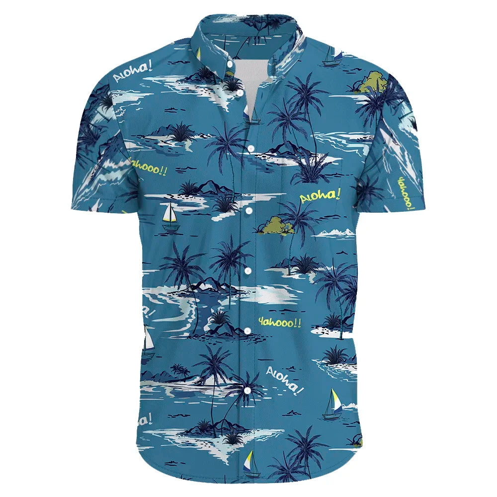 Rafael | Hawaii Hemd mit Sonnenuntergang Print