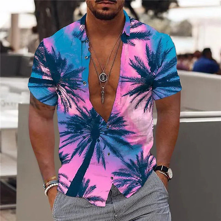 Pascal | Hawaii Hemd mit Strand Print