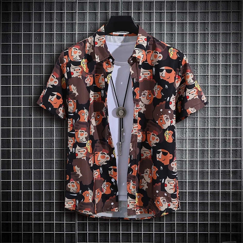 Matteo | Hawaii Hemd mit Streifen Print