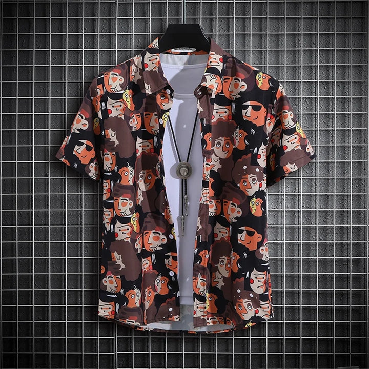 Matteo | Hawaii Hemd mit Streifen Print