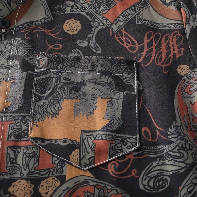 Samuel | Kurzarmhemd mit Vintage Print