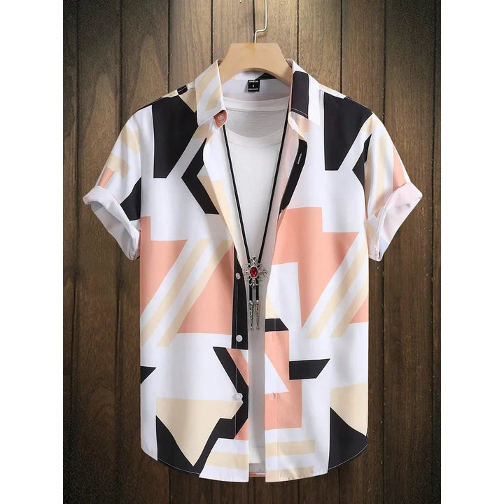 Leandro | Hawaii Hemd mit Geo Print