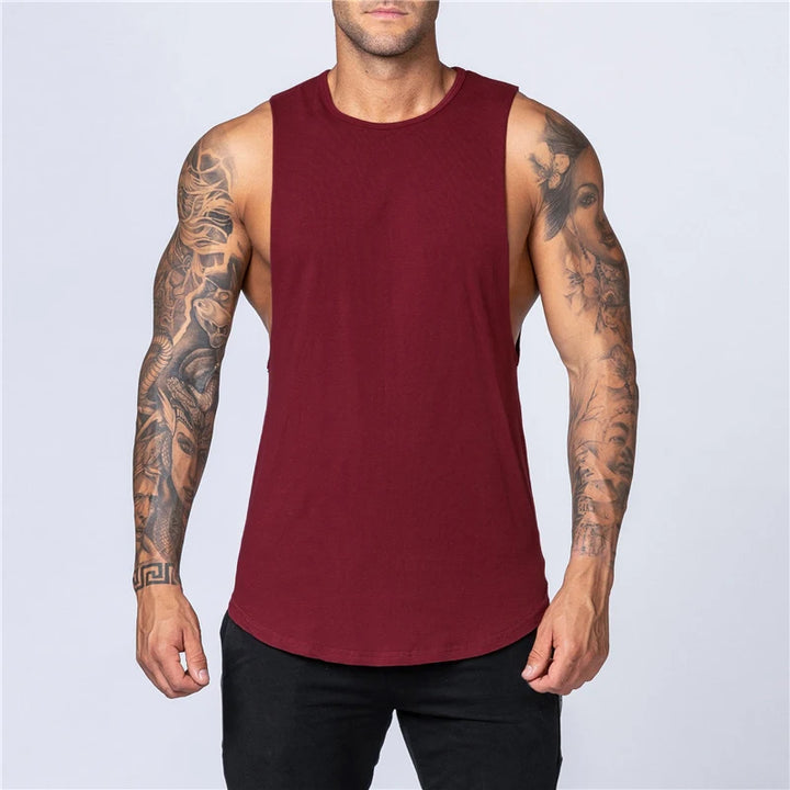 Herren Muskelshirt | Tief Ausgeschnittenes Ärmelloses Design | Perfekt für Training und Freizeit