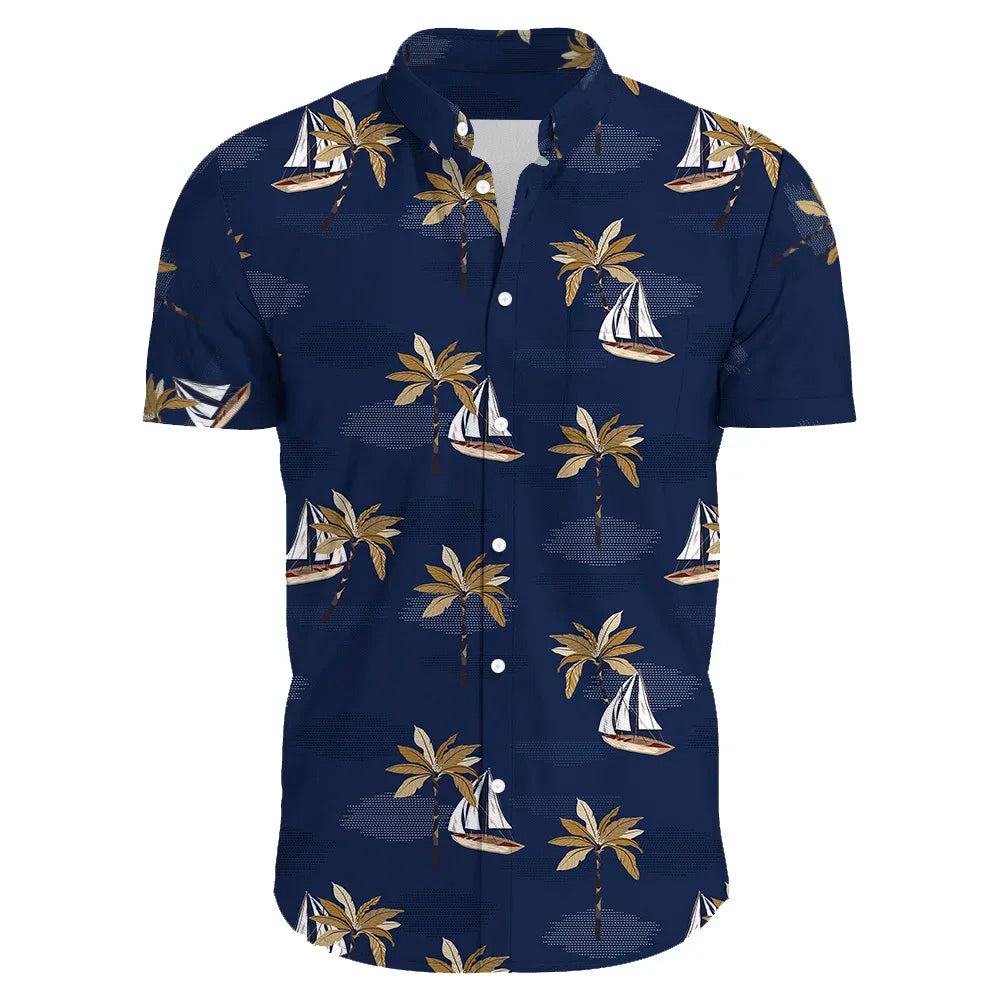 Rafael | Hawaii Hemd mit Sonnenuntergang Print