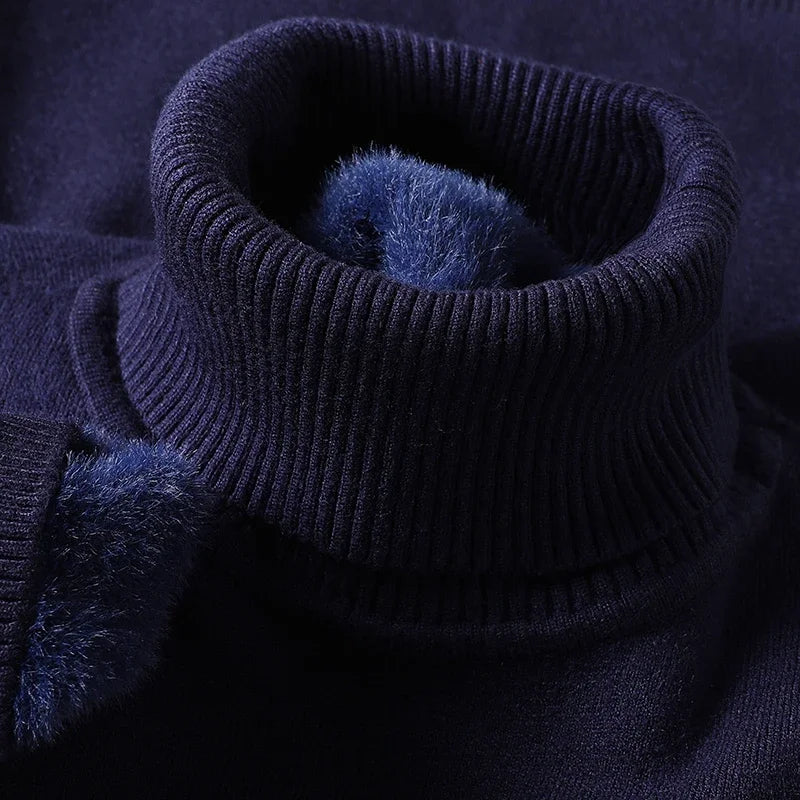 Liam | Herren Rollkragenpullover mit geripptem Saum