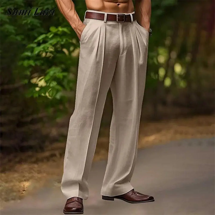 Herren Hose mit Bügelfaltenoptik | Gerades Bein und Lockere Passform | Stilvoller Freizeitlook