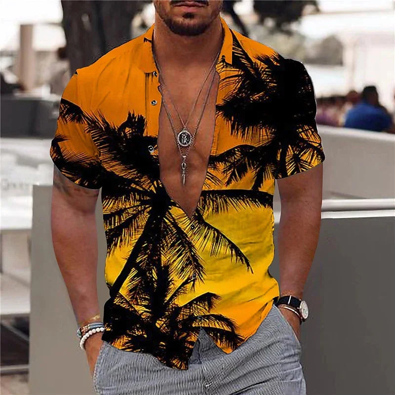 Pascal | Hawaii Hemd mit Strand Print