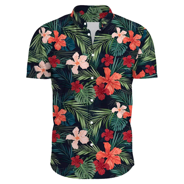 Rafael | Hawaii Hemd mit Sonnenuntergang Print