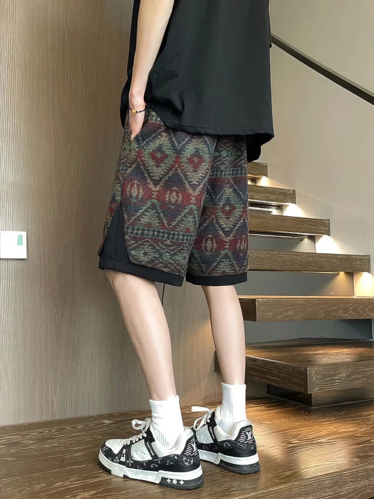Mats | Oversize Beach Shorts mit Ethno Muster