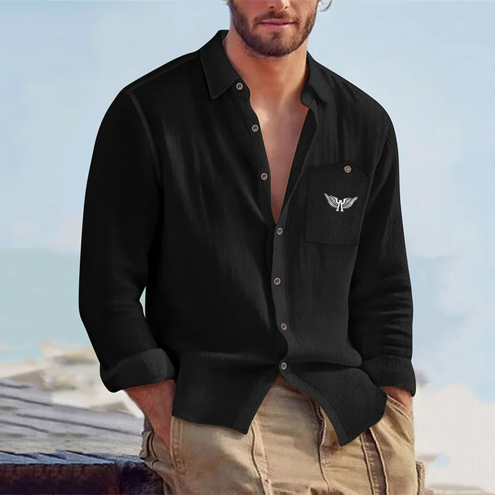 Herren Langarmhemd | Brusttaschen und Klassischer Kragen | Vielseitiger Freizeitstil
