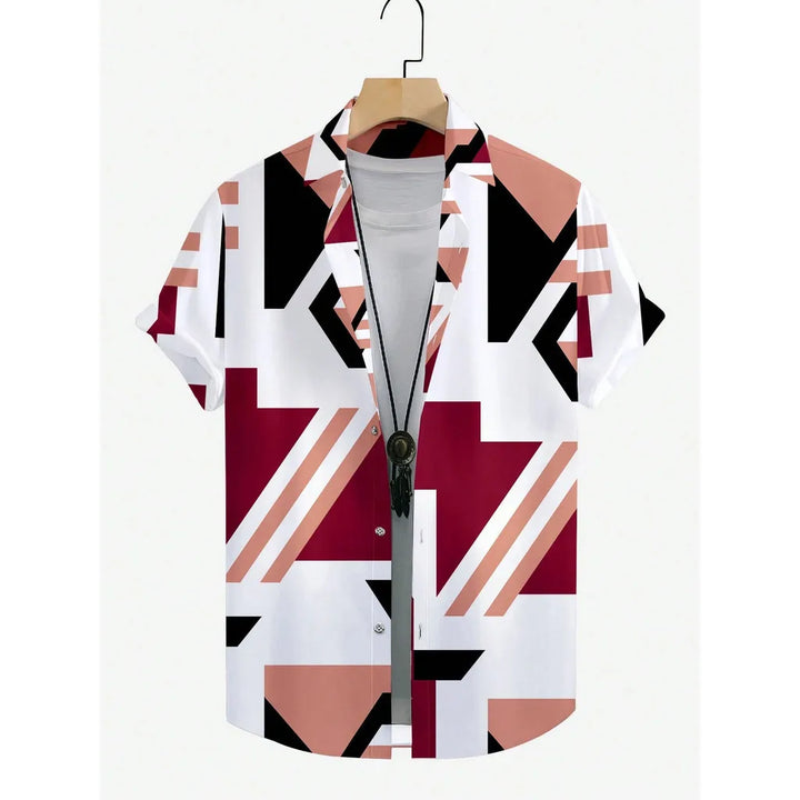 Leandro | Hawaii Hemd mit Geo Print