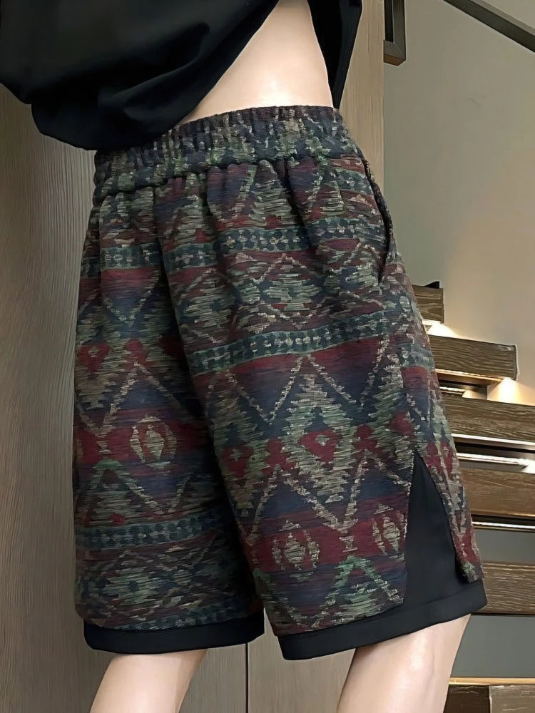 Mats | Oversize Beach Shorts mit Ethno Muster