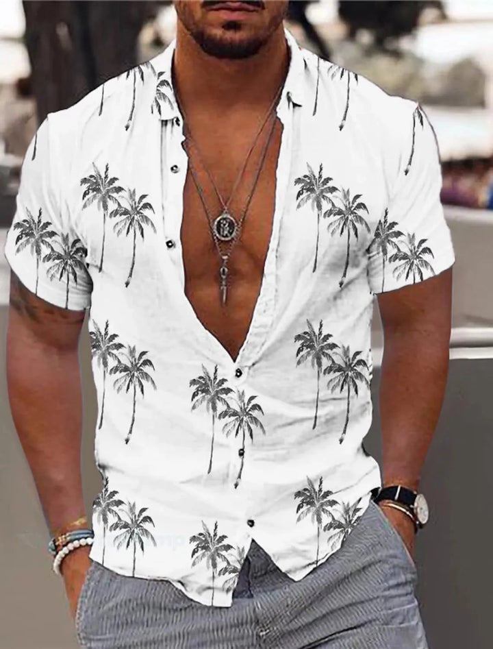 Bastian | Hawaii Hemd mit Palmen Print