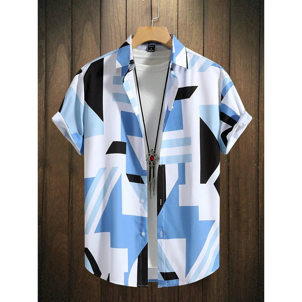 Leandro | Hawaii Hemd mit Geo Print