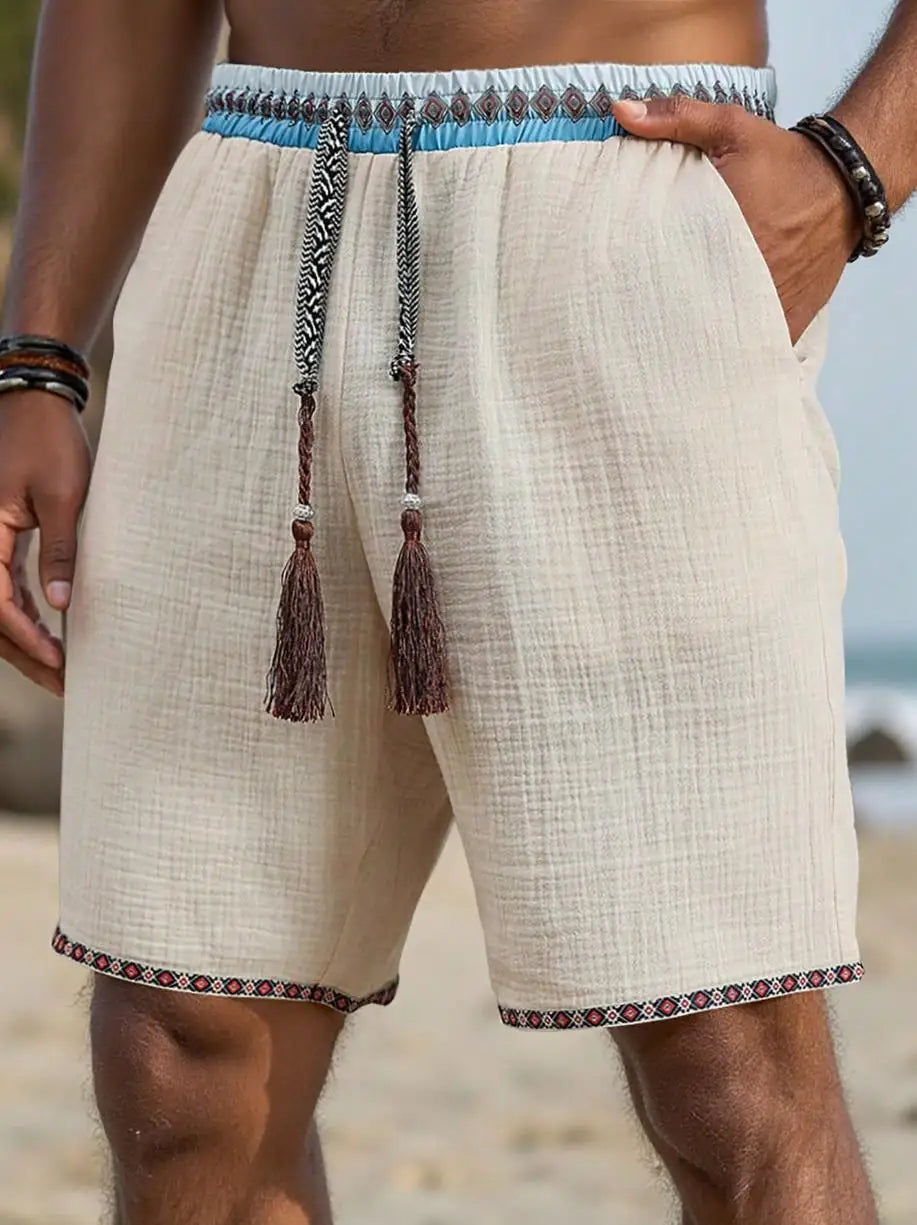Lian | Beach Shorts mit Ethno Details