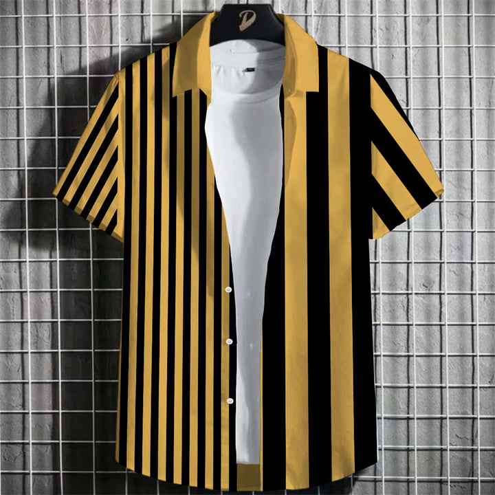 Matteo | Hawaii Hemd mit Streifen Print