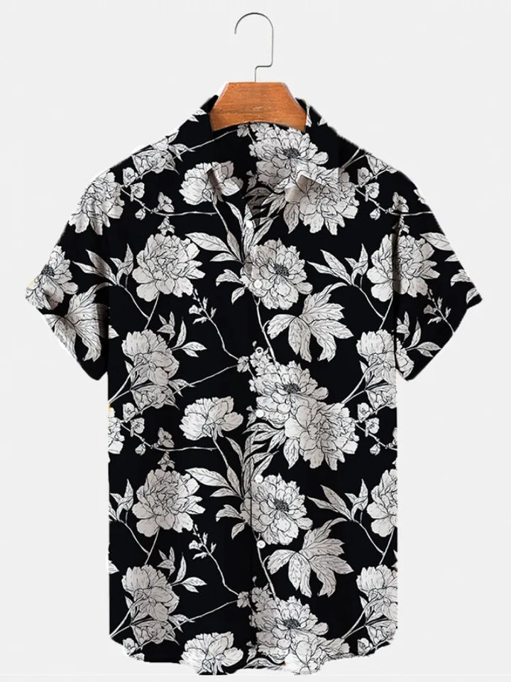 Enzo | Hawaii Hemd mit Leoparden Print