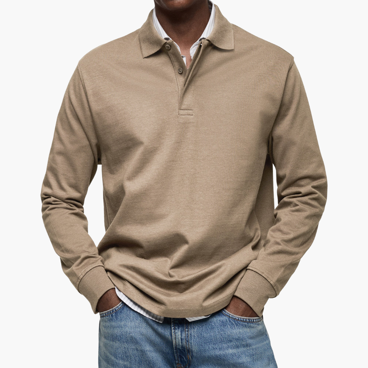 Milan | Herren Langarm Poloshirt mit Knopfleiste
