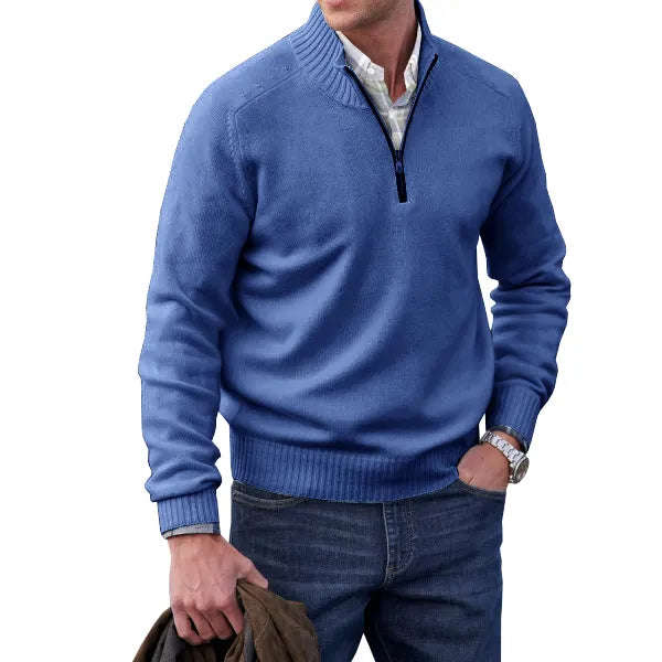 Anton | Herren Kaschmir Pullover mit Reißverschluss