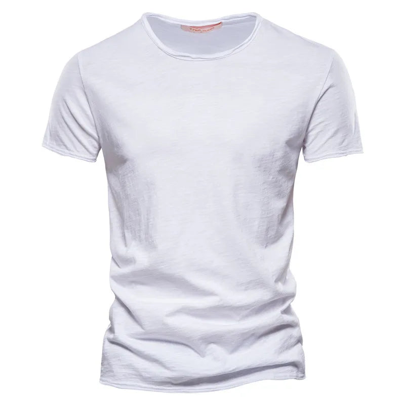 Herren Tailliertes T-Shirt Rundhalsausschnitt Kurzer Ärmel Einfarbiges T-Shirt | Alltag