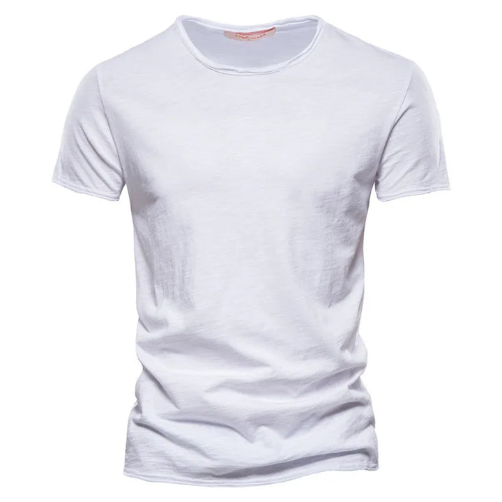 Herren Tailliertes T-Shirt Rundhalsausschnitt Kurzer Ärmel Einfarbiges T-Shirt | Alltag