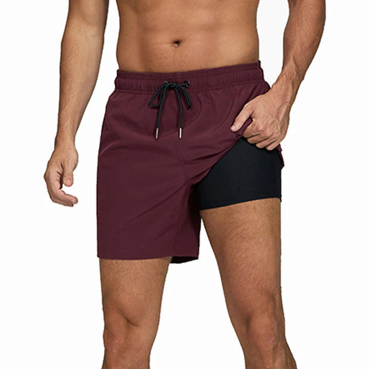 Cedric | 2-in-1 Badeshorts mit Innenhose