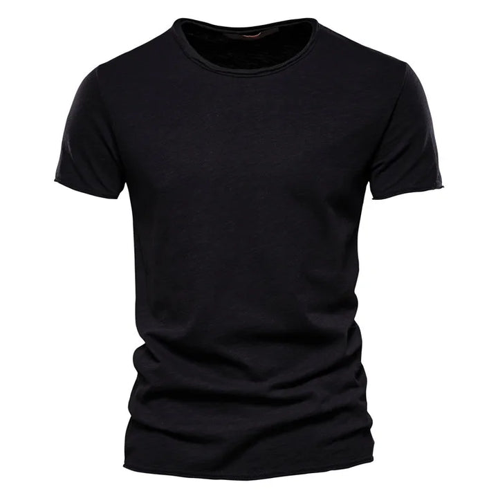 Herren Tailliertes T-Shirt Rundhalsausschnitt Kurzer Ärmel Einfarbiges T-Shirt | Alltag