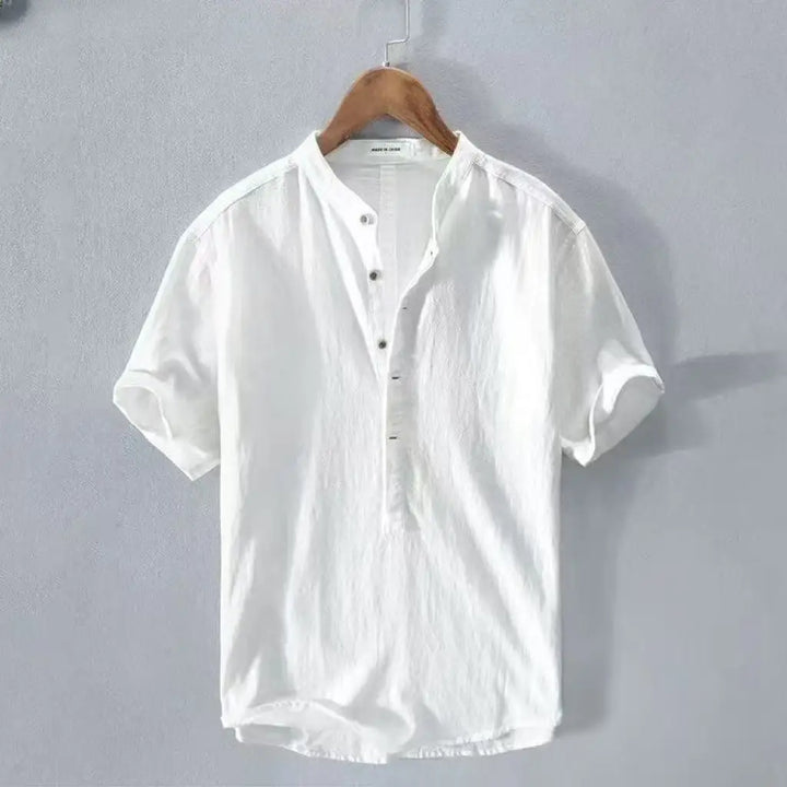 Herren Henley-T-Shirt | Kurze Ärmel und V-Ausschnitt mit Knopfleiste | Lässiger Reisestil