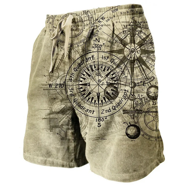 Kai | Beach Shorts mit Kompass Print