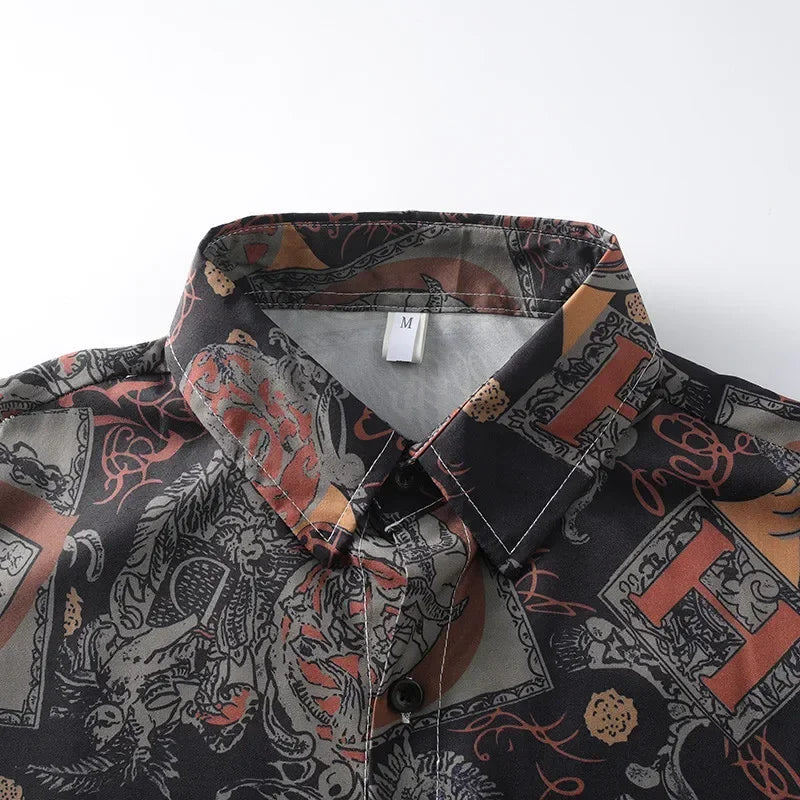Samuel | Kurzarmhemd mit Vintage Print