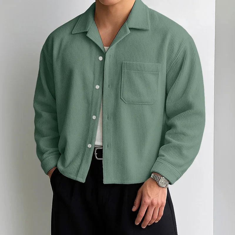 SwissFellas Herren Overshirt, minimalistischer Stil, lockere Passform