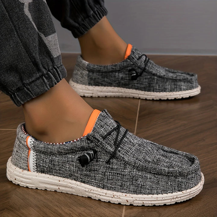 SwissFellas Herren Canvas Loafer, leichte Slip-on Freizeitschuhe