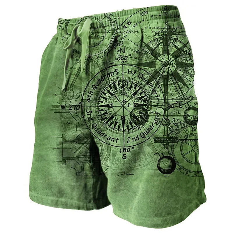 Kai | Beach Shorts mit Kompass Print