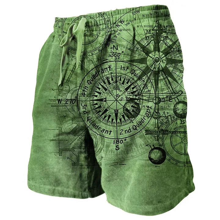 Kai | Beach Shorts mit Kompass Print