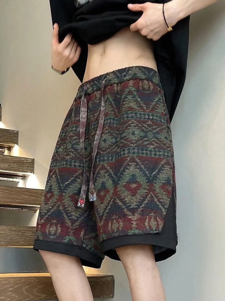 Mats | Oversize Beach Shorts mit Ethno Muster