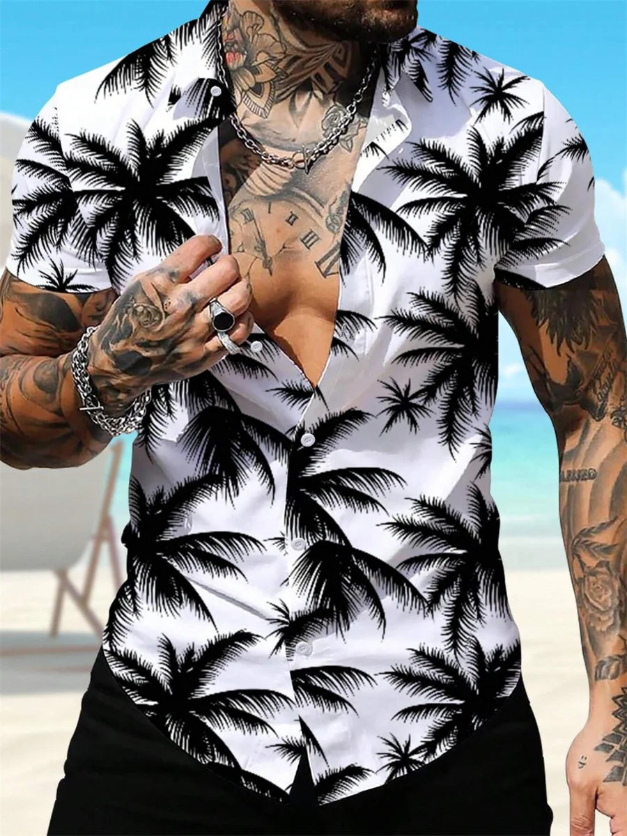 Robin | Hawaii Hemd mit Palmen Print