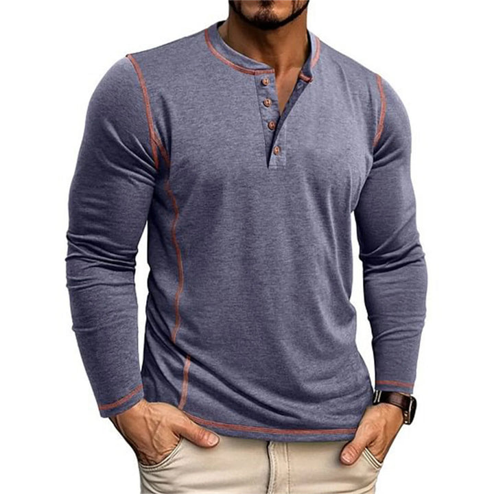 Herren Henley-Shirt | Knopfausschnitt und Lockere Passform | Sportlich-Lässiger Stil