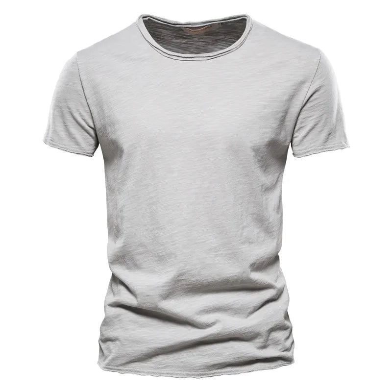 Herren Tailliertes T-Shirt Rundhalsausschnitt Kurzer Ärmel Einfarbiges T-Shirt | Alltag