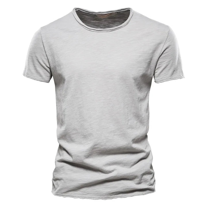 Herren Tailliertes T-Shirt Rundhalsausschnitt Kurzer Ärmel Einfarbiges T-Shirt | Alltag