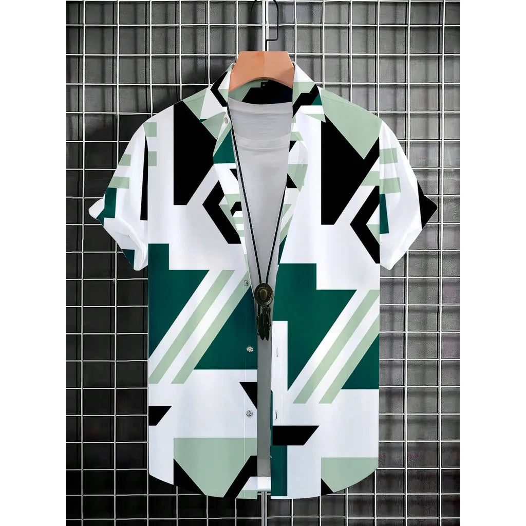 Leandro | Hawaii Hemd mit Geo Print
