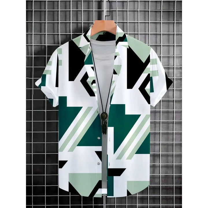 Leandro | Hawaii Hemd mit Geo Print